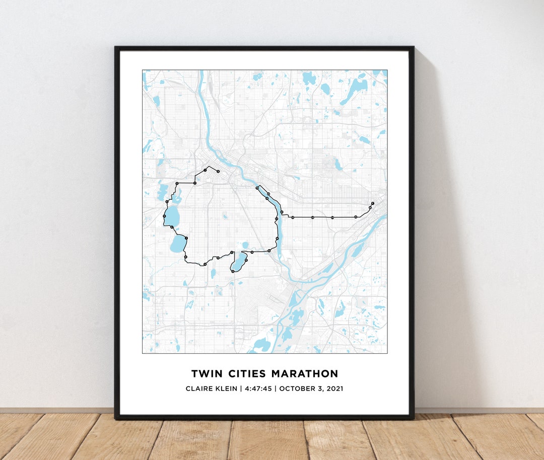 Twin Cities Marathon Map Personalized Twin Cities Marathon Map Custom