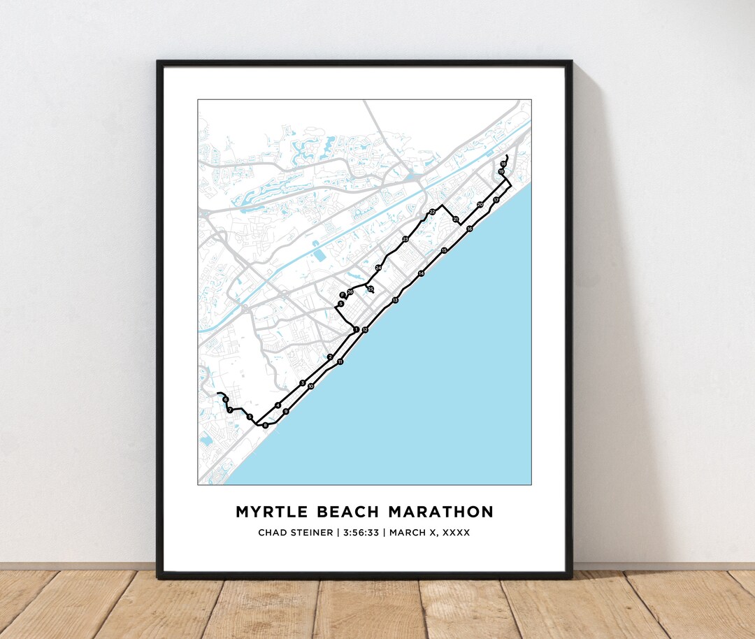 Myrtle Beach Marathon Course Map Personalized Myrtle Beach Marathon