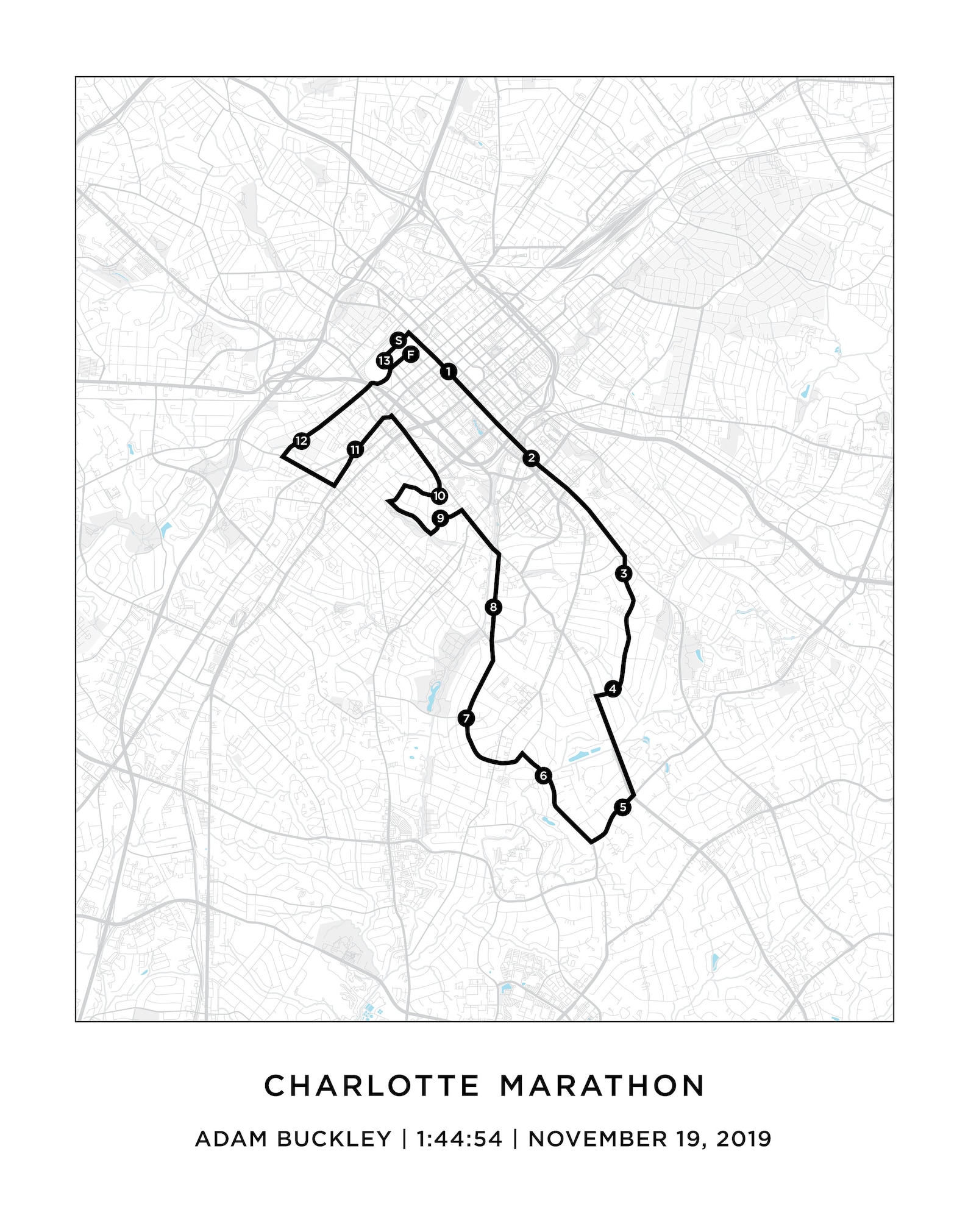 Charlotte Halfmarathon Course Map Personalized Charlotte Halfmarathon