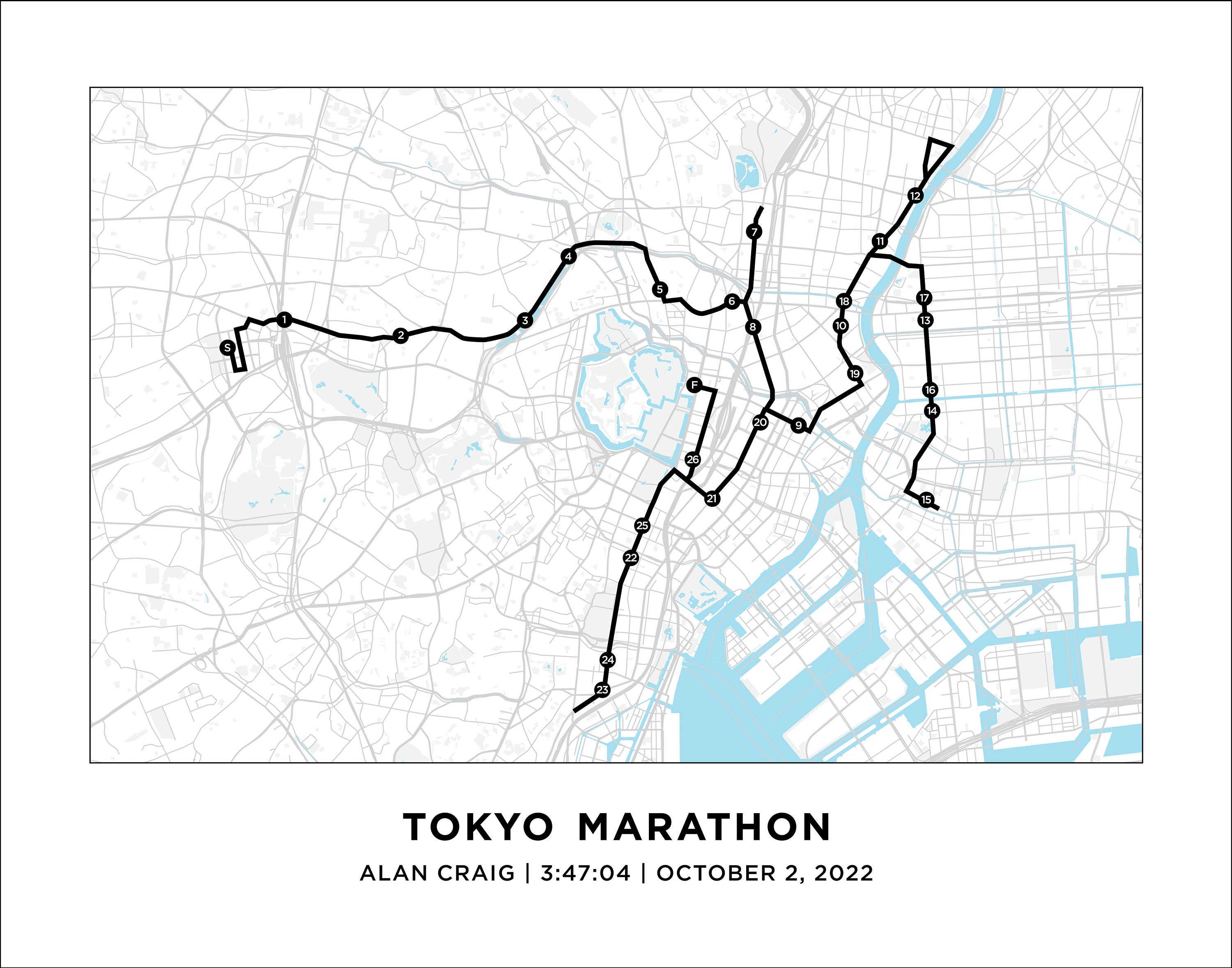 Tokyo Marathon Course Map Personalized Tokyo Marathon Route Etsy Tokyo Marathon Course Map Personalized Tokyo Marathon Route Etsy