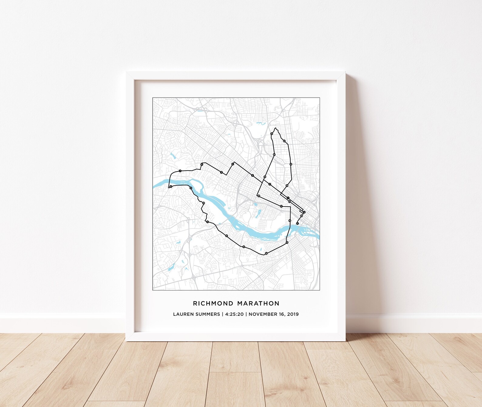 Richmond Marathon Course Map Personalized Richmond Marathon | Etsy