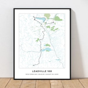 Leadville 100 Trail Race Course Map | Personalized Leadville 100 Map | Leadville Running Course Map | Ultra Race