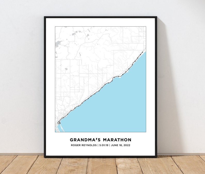 Grandma's Marathon Course Map Personalized Grandma's Marathon Route Map