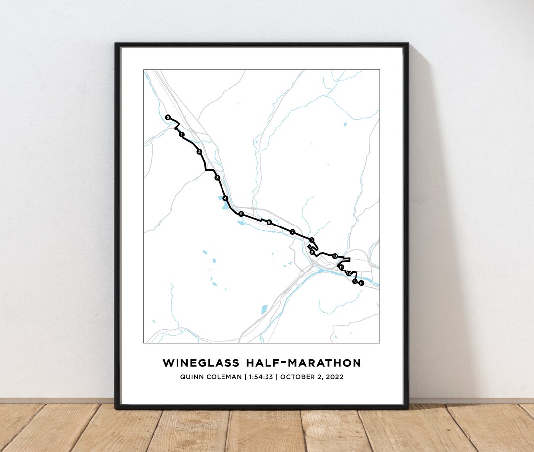 Wineglass Half Marathon Course Map Personalized Wineglass Half Marathon