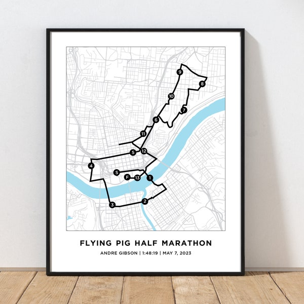 Flying Pig Course Map Etsy