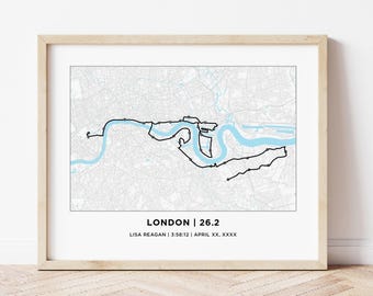 London 26.2 Marathoner Course Map | Personalized London Route Map | Gift for Runners | 26.2 Map | London Map | London Print