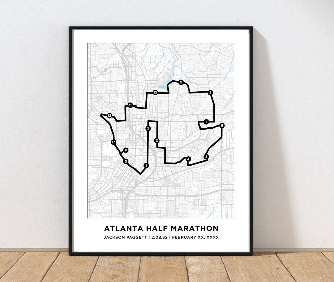 Atlanta Half Marathon Course Map Personalized Atlanta Half Marathon Atlanta Half Marathon Course Map Personalized Atlanta Half Marathon