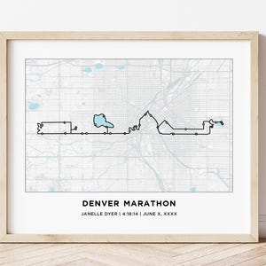 Denver Marathon Course Map | Personalized Denver Marathon Route Map | Custom Marathon Map | Gifts for Runners | 26.2