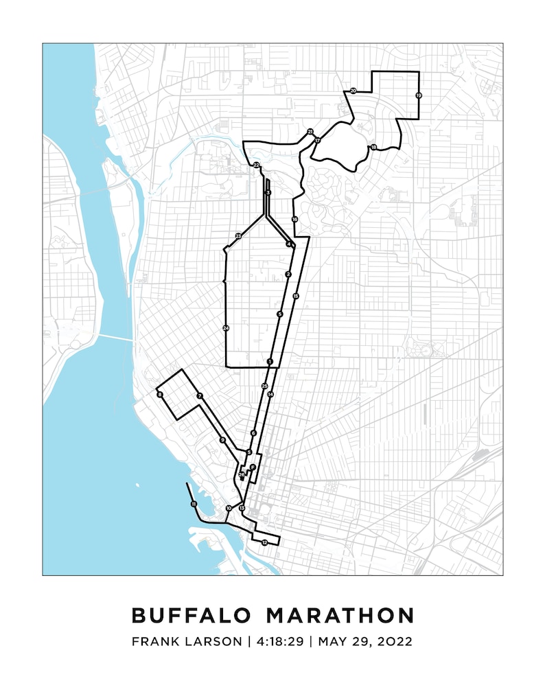 Buffalo Marathon Course Map Personalized Buffalo Marathon Route Map