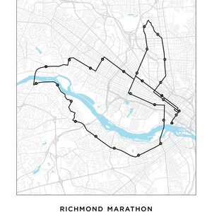 Richmond Marathon Course Map | Personalized Richmond Marathon Route Map ...