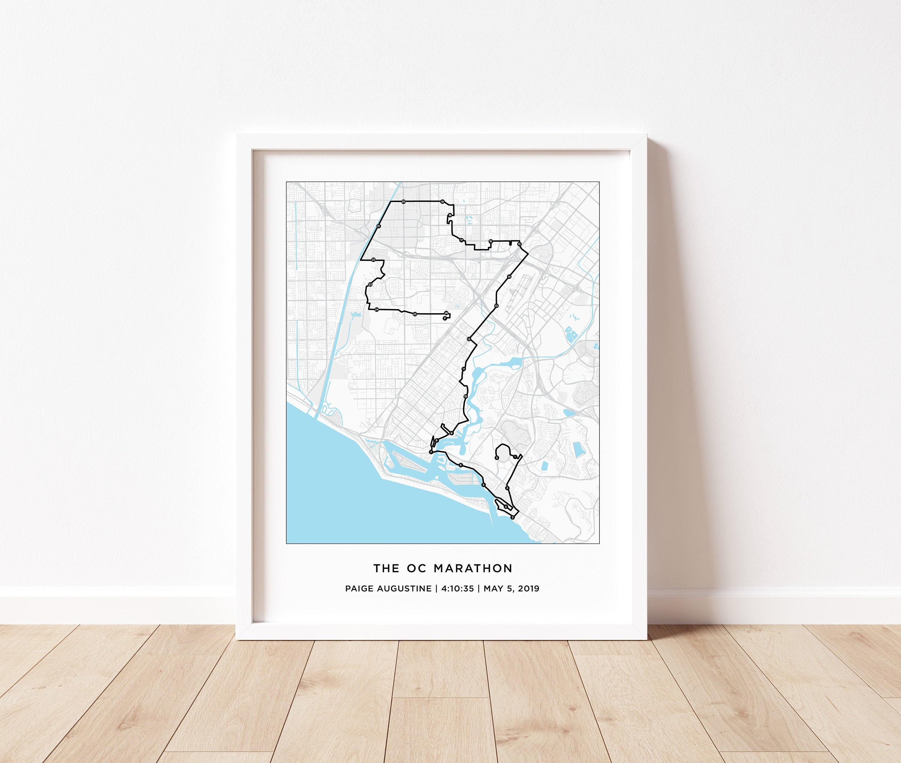 OC Marathon Course Map Personalized OC Marathon Route Map Etsy