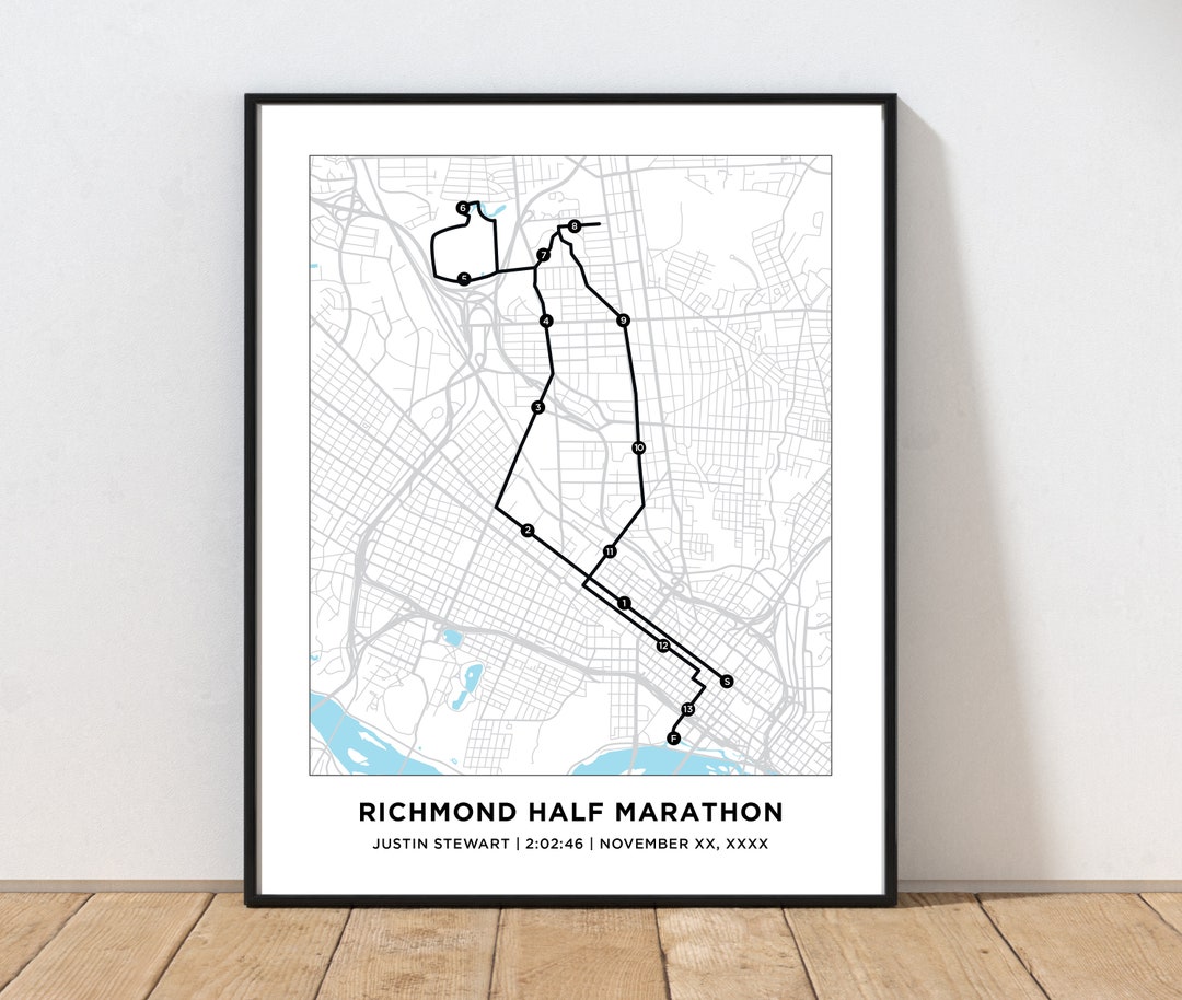 Richmond Half Marathon Print | Personalized Richmond Half Marathon ...