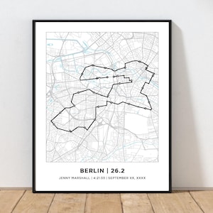 Berlin 26.2 Marathoner Course Map | Personalized Berlin Route Map | Custom Marathon Map | Gift for Runners | 26.2 Map