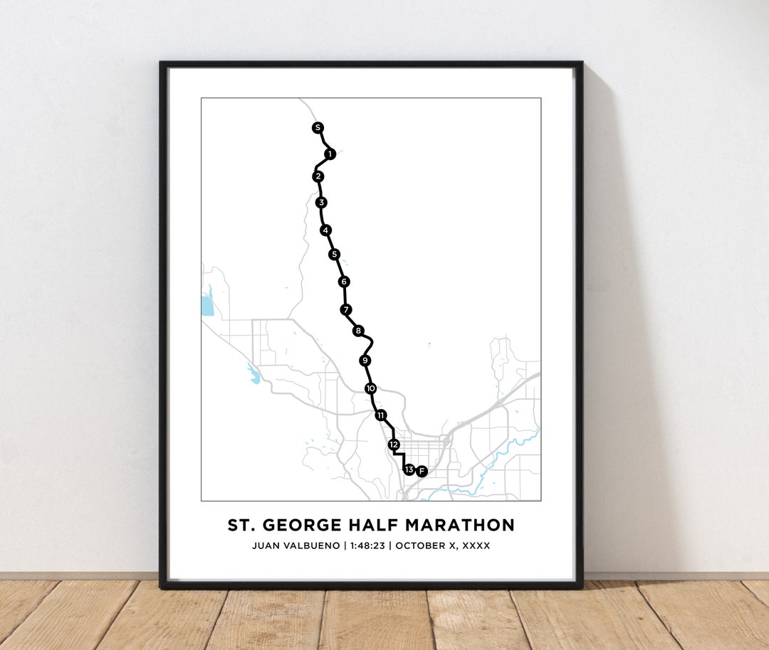 St. Half Marathon Course Map Personalized St. Half