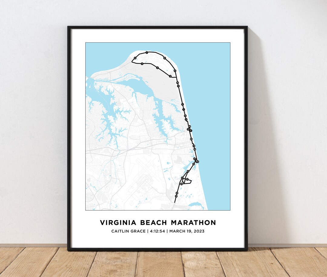 Shamrock Virginia Beach Marathon Course Map Personalized Shamrock