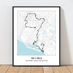 OC 26.2 Marathoner Course Map | Personalized OC  Route Map | Gift for Runners