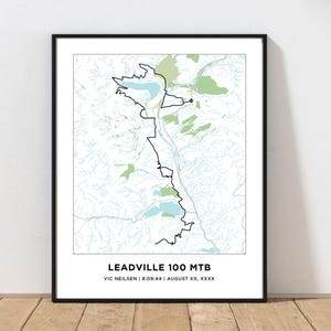 Leadville 100 MTB Trail Race Course Map | Personalized Leadville 100 MTB Map | Leadville Running Course Map | Ultra Race