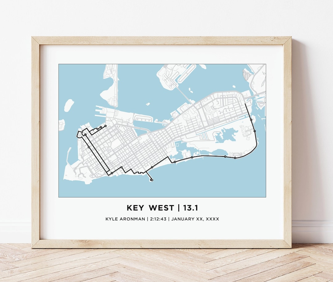 Key West Half Marathon Course Map | Personalized Key West Half Marathon ...