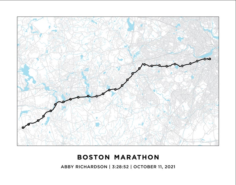 Boston Marathon Course Map Personalized Boston Route Map Etsy boston-marathon-course-map-personalized-boston-route-map-etsy