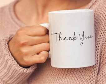 Thank You Mug - Appreciation Coffee Cup for Teachers, Friends and Clients - Elegant Gratitude Gift & Everyday Use Mug