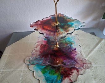 Regenbogen Etagere, Resin 3 stöckig