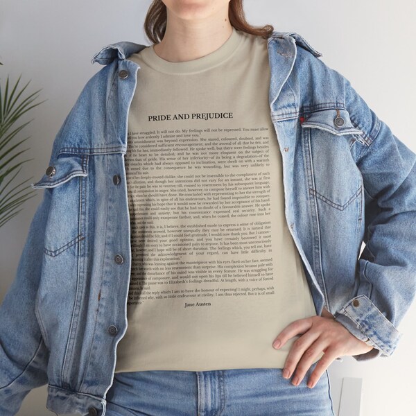 Orgueil et préjugés Camiseta de orgullo y prejuicio Jane Austen libro de orgullo y prejuicio regalo de orgulo y prejuicio, regalo literario