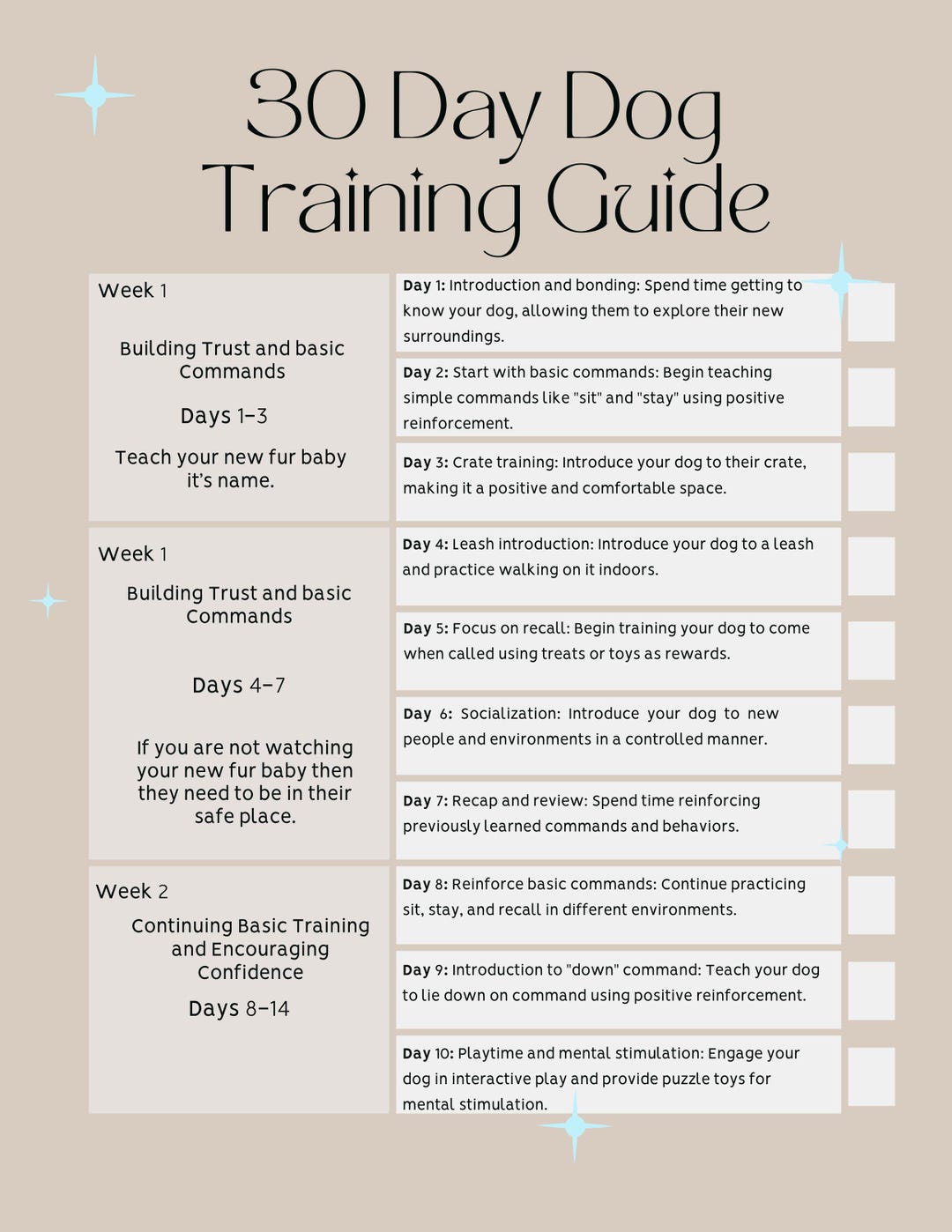 30 Days of Training Your Puppy Planner