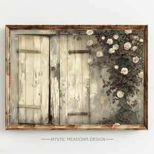 Sepia trädörrar med klätterros - Monokromatisk konst, rustik charm med nostalgisk diffus belysning