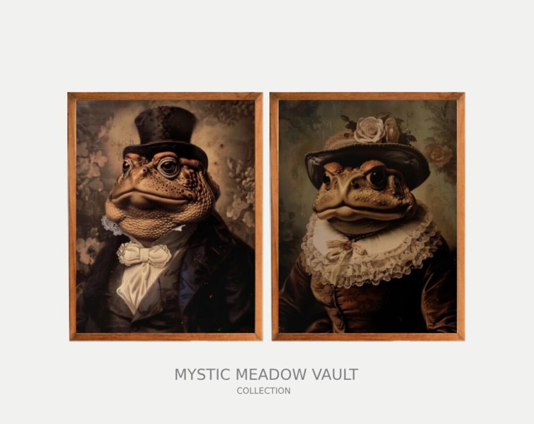 Mr. Toad & Mrs. Toad Victorian Portraits Set of 2 Prints Toad Wall ...