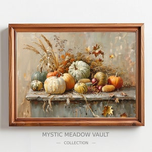 Autumn Harvest Still Life Print | Rustic Fall Table Decor (Digital Download)