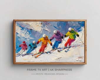 Abstract Winter Skiing Frame TV Art | Colorful Pop Art (Digital Download)