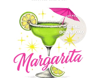 Margarita Cocktail PNG & SVG: Summer Beach Design (Digital Download)
