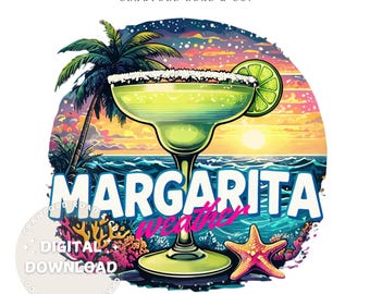 Margarita Weather PNG SVG: Summer Cocktail Graphic (Digital Download)