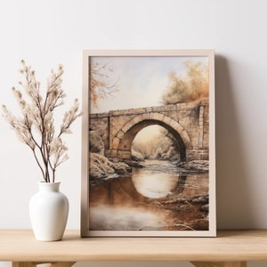 Bridge Art Decor Neutral Digital Print Arch Bridge Decor Digital Art For Living Room