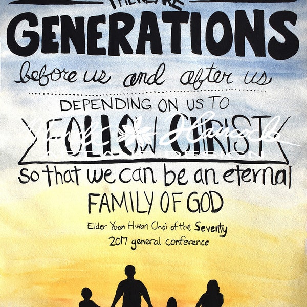 LDS General Conference Quote | Hand painted | Watercolor Print | Jesus Christ | Follow Christ | Quote | Christian | Family Art |