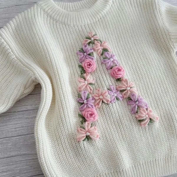 DIY kit: floral sweater embroidery.