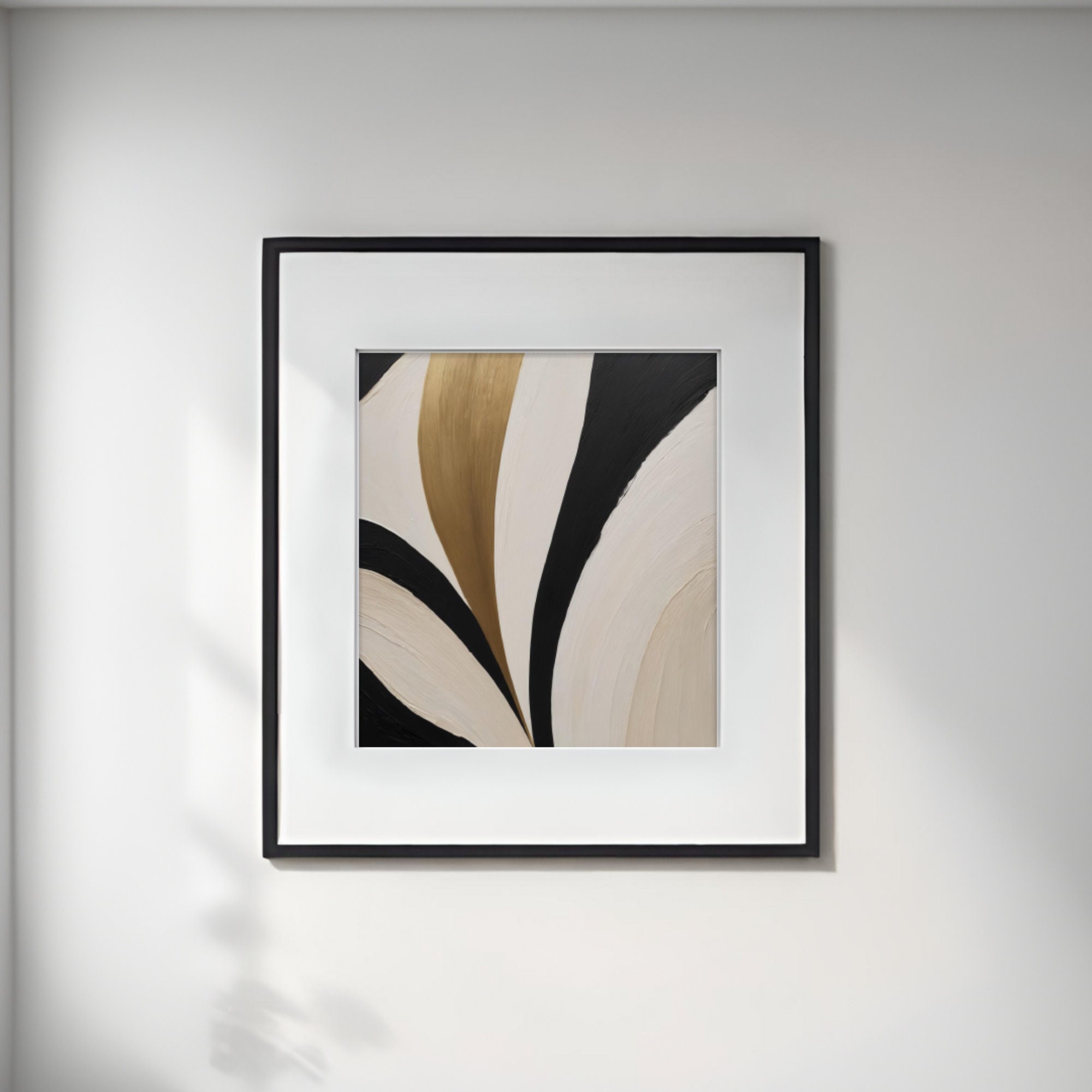 Minimalist Aestheic Art | Digital Art | PDF Download | Beige, Black, and Gold | Modern Art | - Etsy