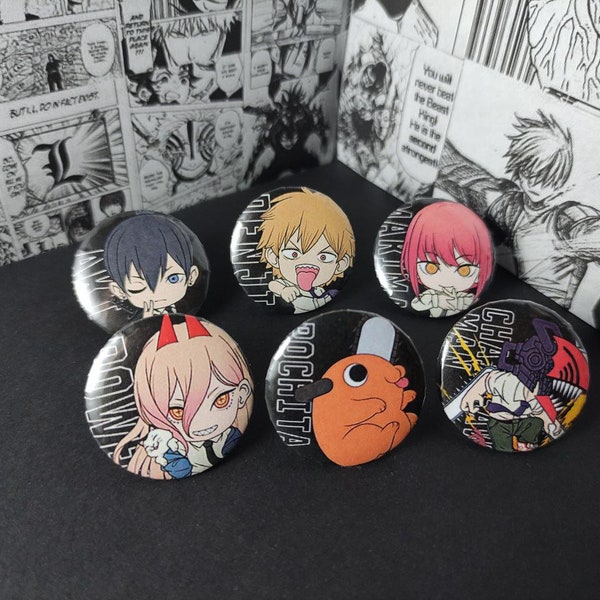 Chainsaw Man Badges | anime jewelry | Anime fan gift | Cosplay | Denji | Aki | Makima | Pochita | power