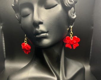 Red Bow Earrings