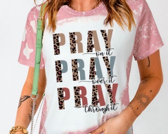 Pray Pink Bleach Splatter tshirt