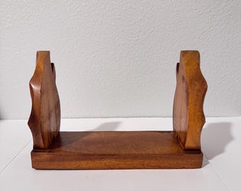 Vintage Wood Book Stand| Leaf Motif| Desktop Bookshelf Organizer|Reading Nook|Home Decor