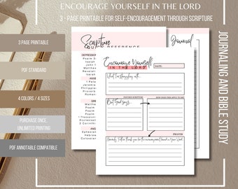 Bible Journaling Worksheet: Christian Scripture Guide (Printable or PDF)