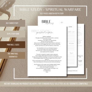 Bible Study, Spiritual Warfare, Christian, Personal or Group Bible Study, In Depth Bible Study, Printable or PDF Annotable