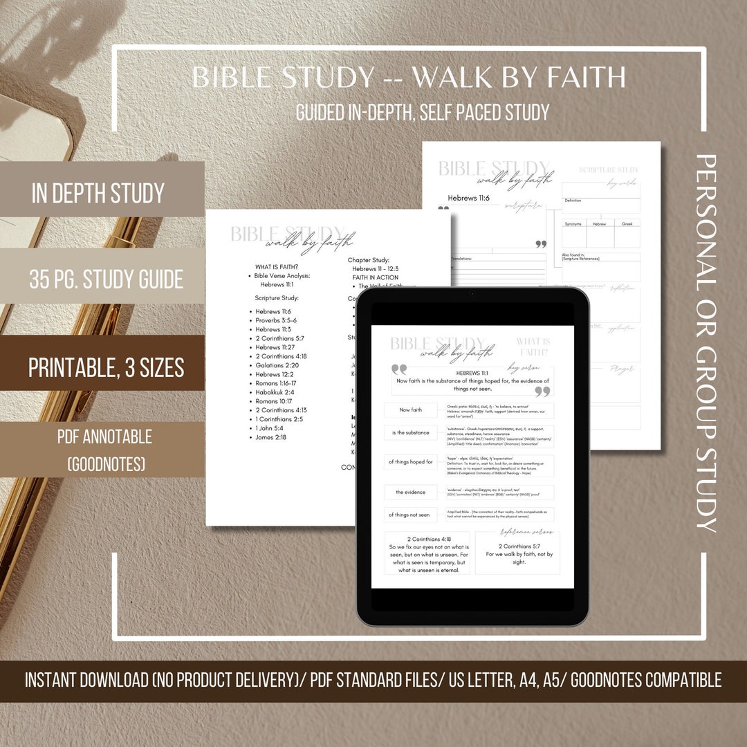 Walk by Faith Bible Study: 35-page Christian Guide (printable, PDF) - Etsy
