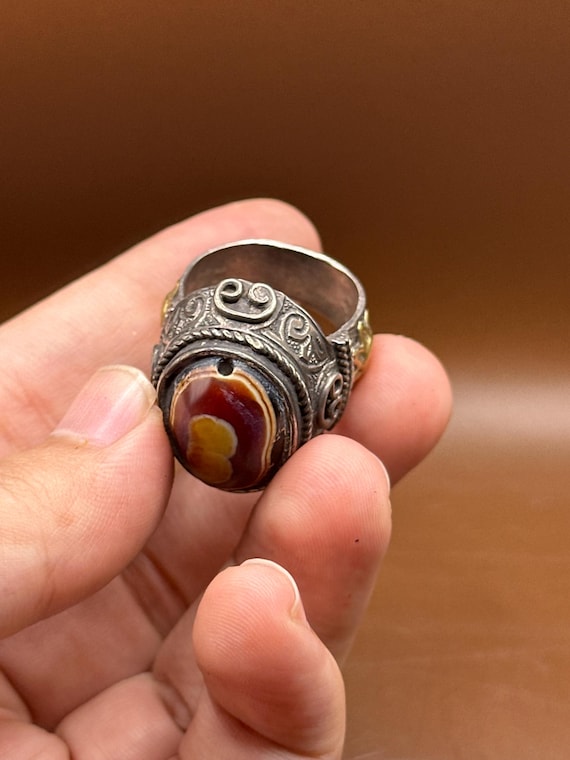 Authentic Ancient Near Eastern Silver Ring With L… - image 7