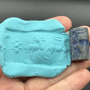 Authentischer Naher Osten Sehr seltener Lapis Stein-Siegelstempel Deers Intaglio
