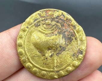 Rare Ancient Pyu Burmese Gold Plated Dvaravati Period Coin Circa AD 600-700
