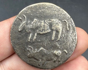 Very Rare Ancient Burmese Pyu  Silver Plated Old Coin - 1000+ Years Old