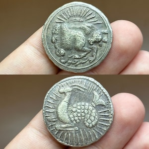 Genuine Ancient Greek Silver Coin With Unique And Rare Bull Image