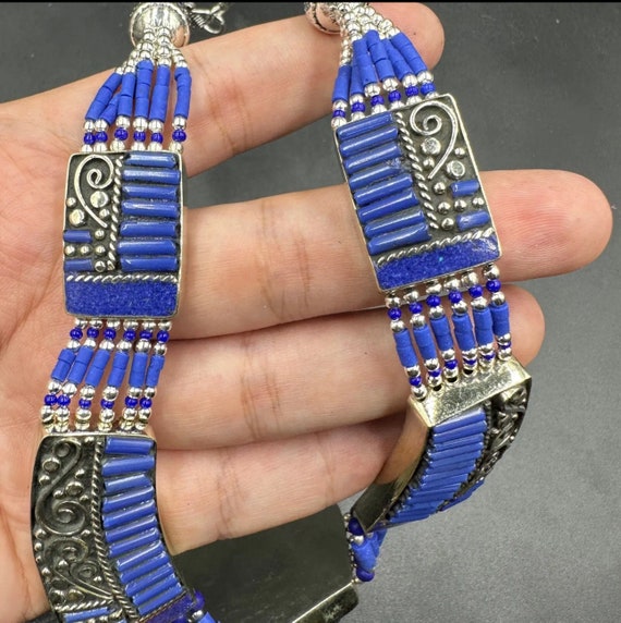Beautiful Tibetan Rare Lapis lazuli Stone Silver … - image 4